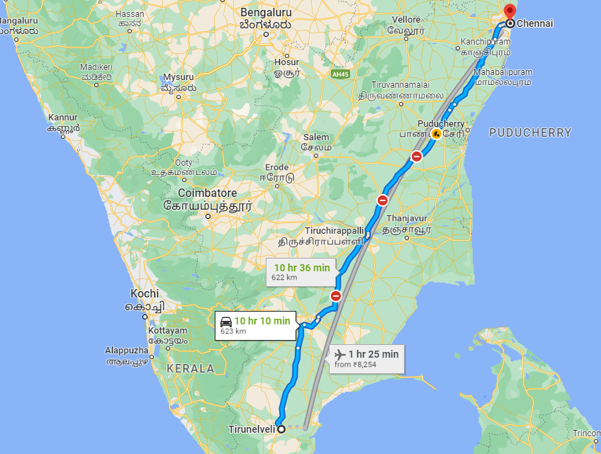 Tirunelveli to Chennai One Way Taxi