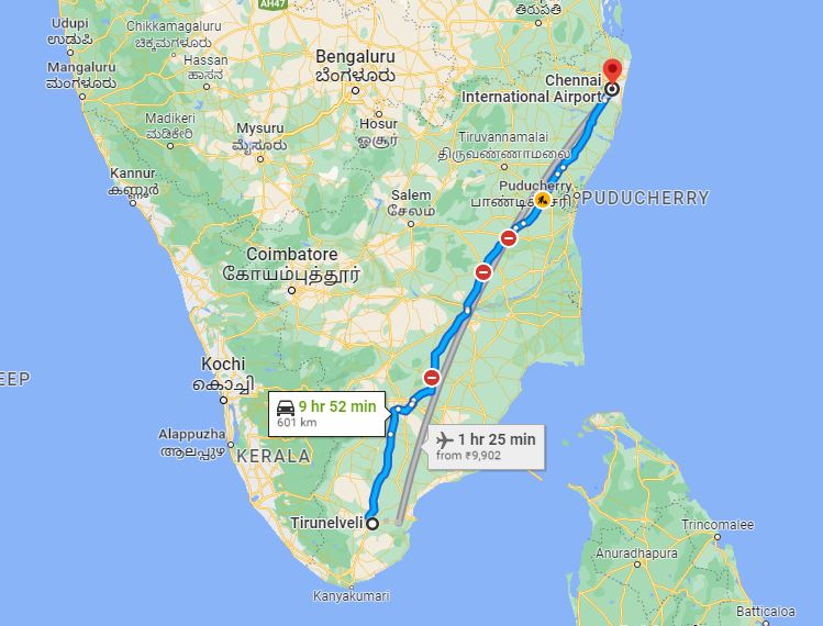Tirunelveli to Chennai Airport